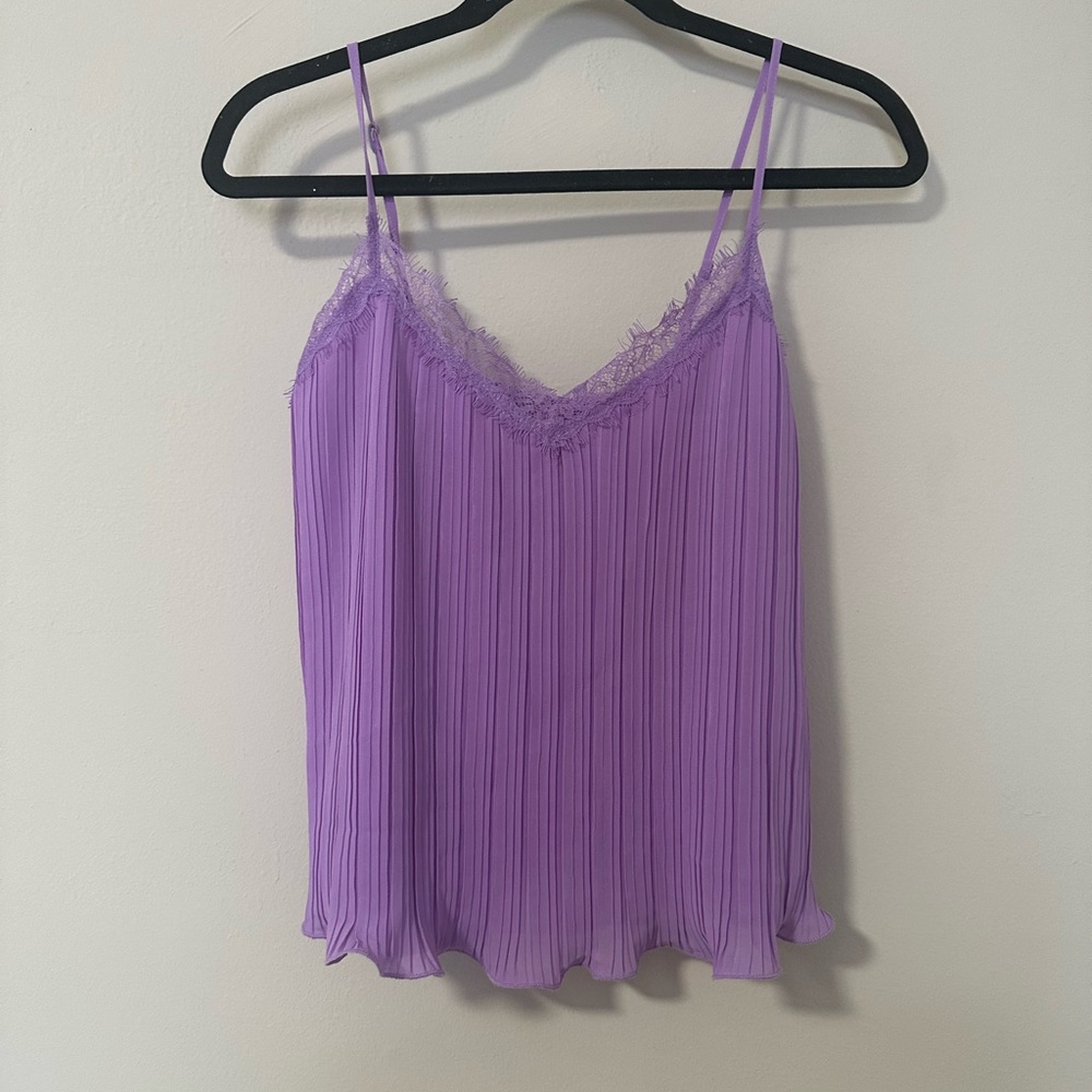Lush Purple Pleated Ruffled Camisole